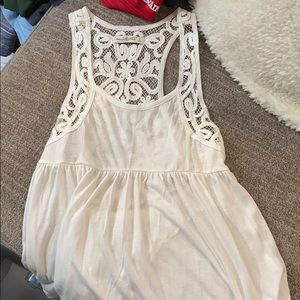 White tank top from Abercrombie &Fitch with lace